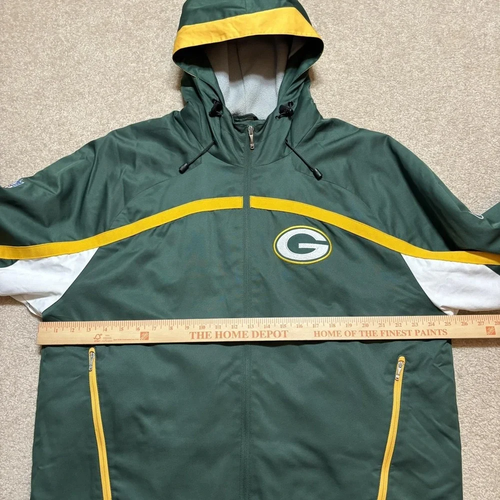 Green Bay Packers Jacket Mens‎ Large Green NFL Football Reebok Hooded Fleece